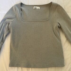 Grey long sleeve top from hollister